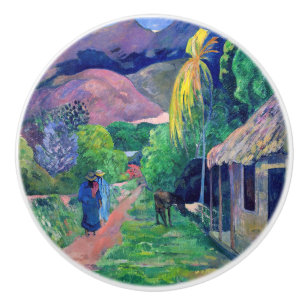 Pomo De Cerámica Paul Gauguin - Calle en Tahití