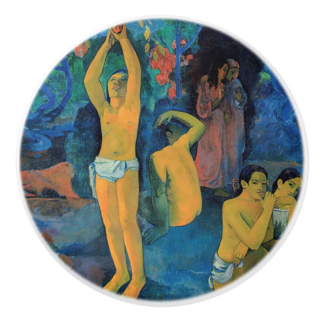 Pomo De Cerámica Paul Gauguin - ¿De Dónde Venimos? (Anverso)