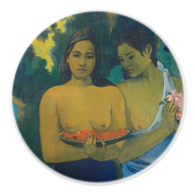 Pomo De Cerámica Paul Gauguin - Dos mujeres tahitianas (Anverso)