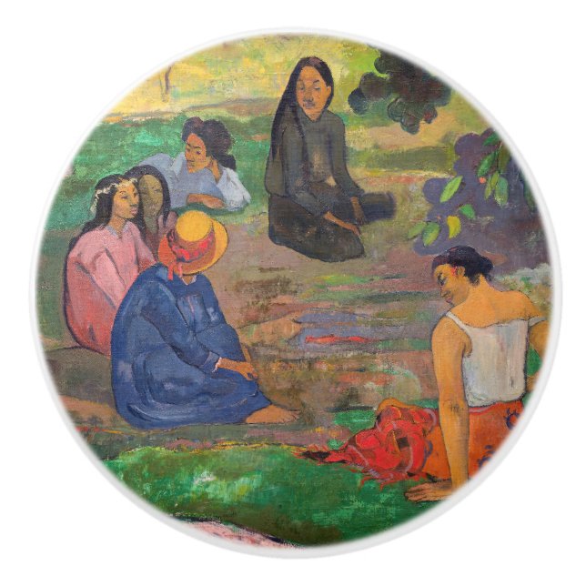 Pomo De Cerámica Paul Gauguin - La conversación / Les Parau Parau (Anverso)