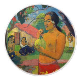 Pomo De Cerámica Paul Gauguin - Mujer sosteniendo un fruto