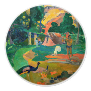Pomo De Cerámica Paul Gauguin - Paisaje con Peacocks / Matamoe