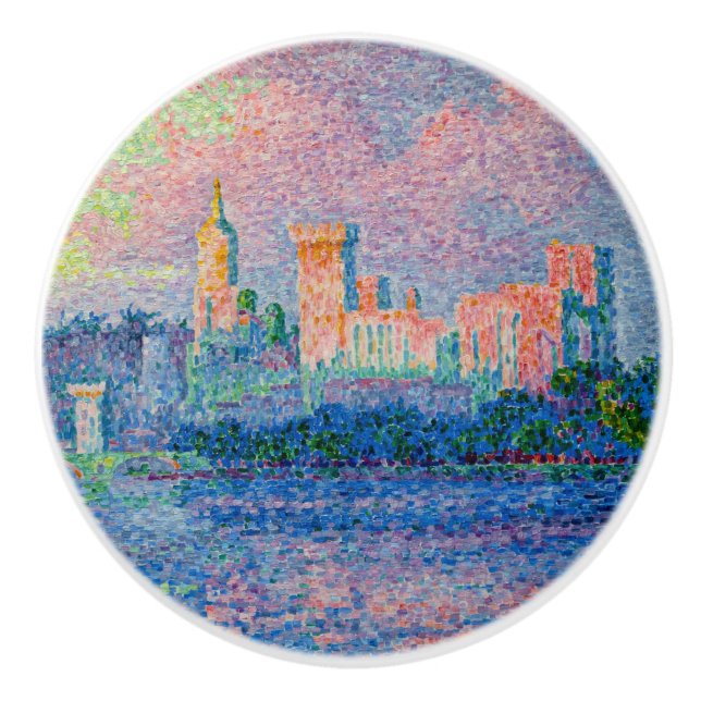 Pomo De Cerámica Paul Signac - El Palacio Papal, Aviñón (Anverso)