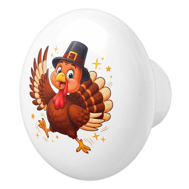 Pomo De Cerámica Pavo Bailarín (Derecha)