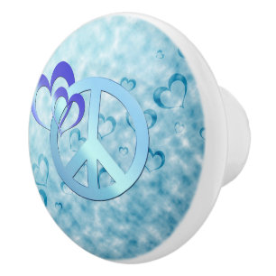 Pomo De Cerámica Paz azul