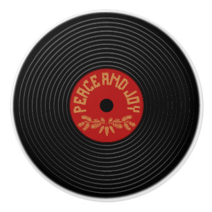 Pomo De Cerámica Paz y alegría diseño de discos de vinilo