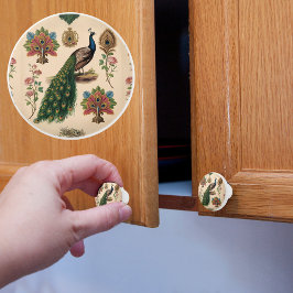 Pomo De Cerámica Peacock individual vintage