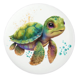 Pomo De Cerámica Pechos de cajones Náuticos de la playa de la tortu