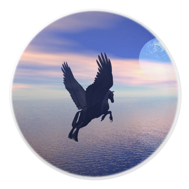 Pomo De Cerámica Pegaso en claro de luna (Anverso)