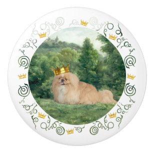 Pomo De Cerámica Pekinés principesco