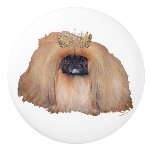 Pomo De Cerámica Pekinés Reina (Anverso)