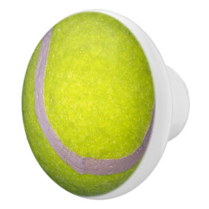 Pomo De Cerámica Pelota Amarilla De Tenis, Cargo De Cerámica.