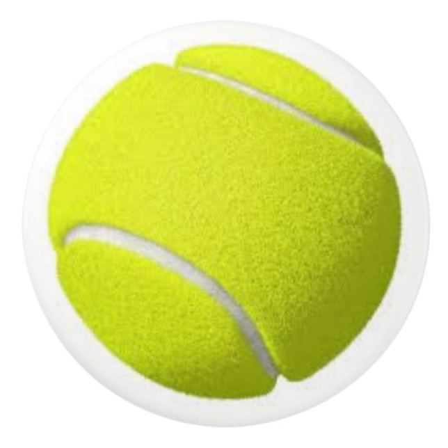 Pomo De Cerámica Pelota de tenis en botones de cerámica y tirones (Anverso)