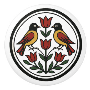 Pomo De Cerámica Pennsylvania Rótulo hex neerlandés Birds Ceramic K