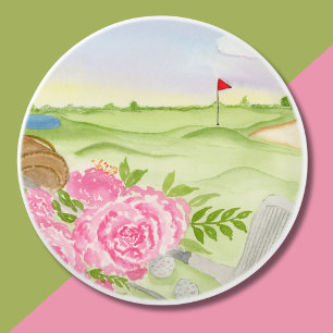 Pomo De Cerámica Peonías en campo de golf