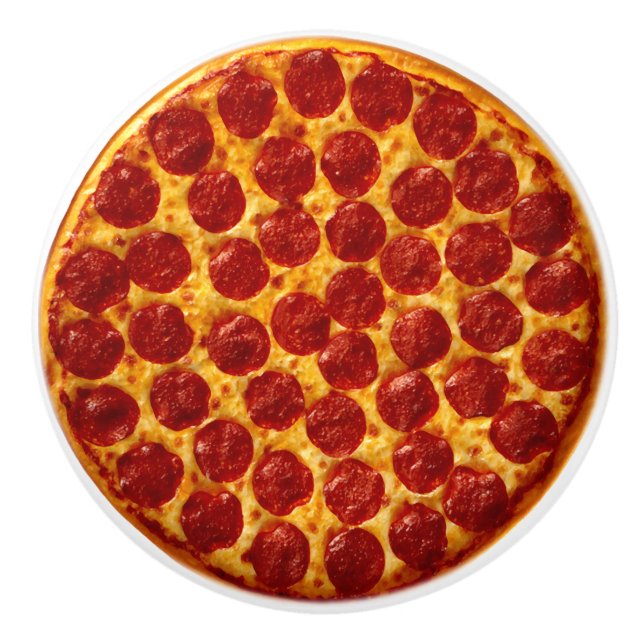 Pomo De Cerámica Pepperoni Pizza (Anverso)