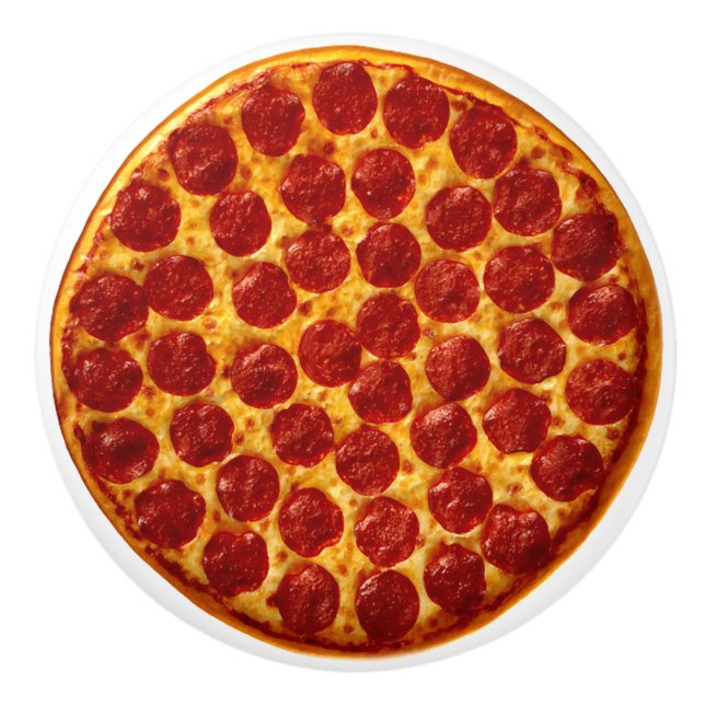 Pomo De Cerámica Pepperoni Pizza (Anverso)