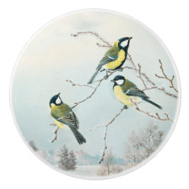 Pomo De Cerámica Pequeñas aves de Matti Karppanen, arte de los pája