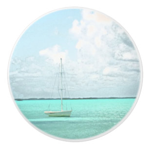 POMO DE CERÁMICA PEQUEÑO BARCO DE VELA/CARIBE