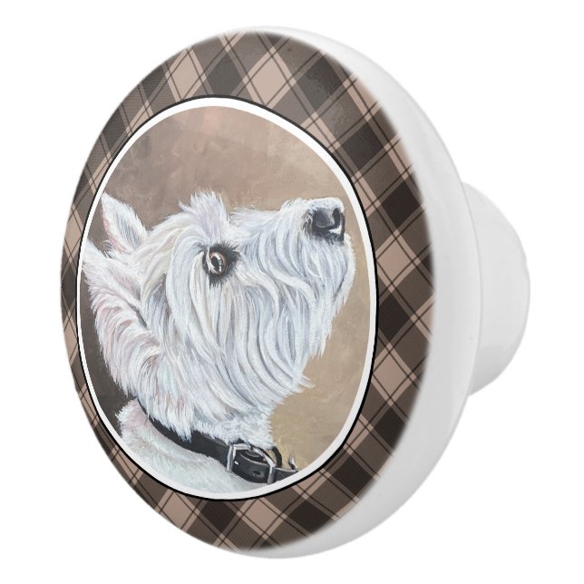 Pomo De Cerámica Perfil B de Westie (Derecha)