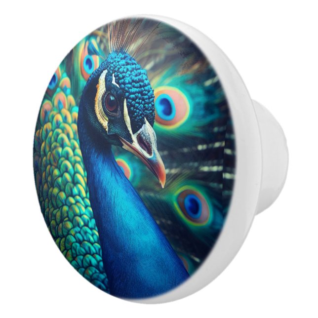 Pomo De Cerámica Perfil de Peacock (Derecha)