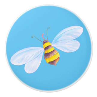 Pomo De Cerámica Perilla arte insecto abeja bumble niña doorknob