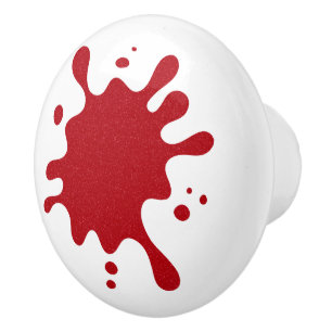 Pomo De Cerámica Perilla Blanca Personalizada con Diseño de Salpica