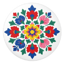 Perilla cerámica de arte popular floral húngara de