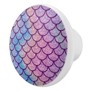 Pomo De Cerámica Perilla Cerámica de Escala Brillante de Sirena