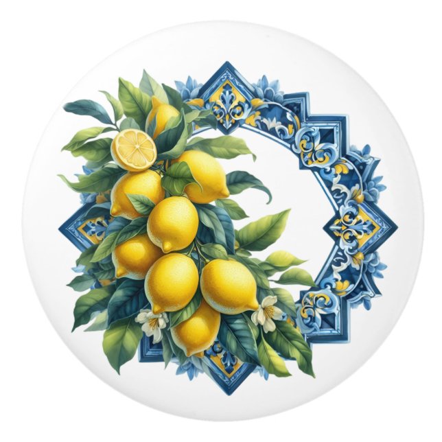 Pomo De Cerámica Perilla Cerámica de Limones (Anverso)
