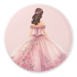 Pomo De Cerámica Perilla Cerámica Rosa Princesa para Niñas