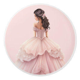 Pomo De Cerámica Perilla Cerámica Rosa Princesa para Niñas