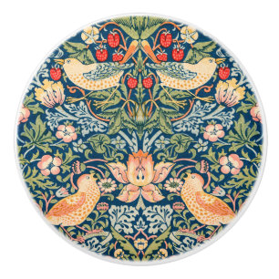 Pomo De Cerámica perilla con diseño Strawberry Thief de William Mor