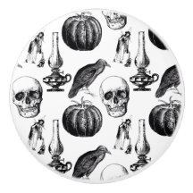 Perilla de cajón de cerámica de Halloween gótico v