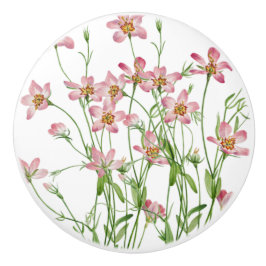 Pomo De Cerámica Perilla de cajón de flor silvestre rosa