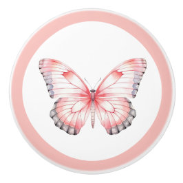 Pomo De Cerámica Perilla de Cajón de Mariposa Rosa Elegante para Ni