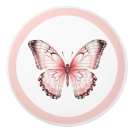 Pomo De Cerámica Perilla de Cajón de Mariposa Rosa Elegante para Ni