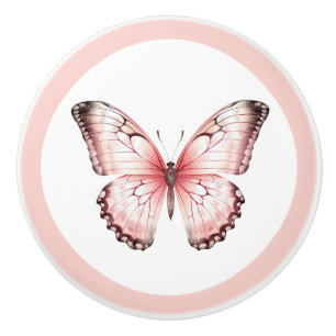 Pomo De Cerámica Perilla de Cajón de Mariposa Rosa Elegante para Ni