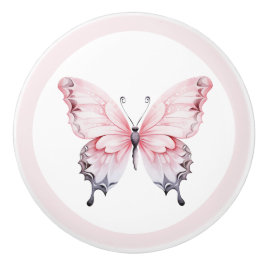 Pomo De Cerámica Perilla de Cajón de Mariposa Rosa Elegante para Ni