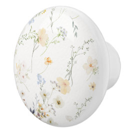 Pomo De Cerámica Perilla de Cajón Floral Vintage | Botánico de Flor