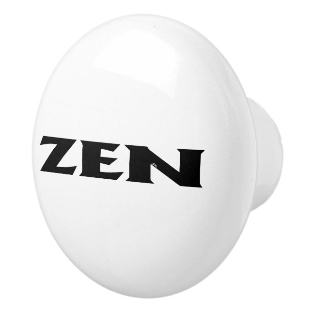 Pomo De Cerámica Perilla de cerámica blanca negra zen (Derecha)