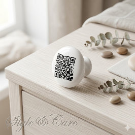 Pomo De Cerámica Perilla de cerámica con diseño único de código QR