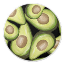 Perilla de cerámica con estampado de "aguacate"