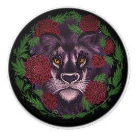 Pomo De Cerámica Perilla de cerámica Dalia León Negro