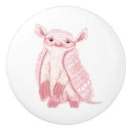 Pomo De Cerámica Perilla de cerámica de armadillo hada rosa Boho