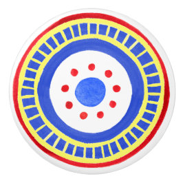 Pomo De Cerámica Perilla de cerámica de arte popular mediterráneo