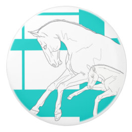 Pomo De Cerámica Perilla de cerámica de caballo líder