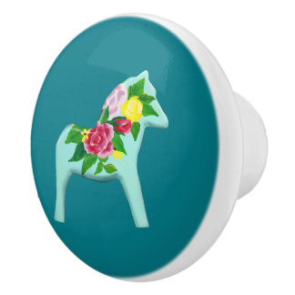 Pomo De Cerámica Perilla de cerámica de caballo rosa