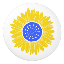 Pomo De Cerámica Perilla de Cerámica de Girasol Ucraniano