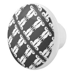 Pomo De Cerámica Perilla de cerámica de greytone de patrón de cisne
